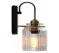 PENTWAN Black Gold Mid-Century Modern Wall Sconce, 30x17cm, Wall Mount, 1 Light, E27 Base, LED, 9W, 450 Lumen, Warm White, Indoor, Bathroom, Kitchen, Dining Room, Living Room, Bedroom