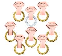 Penubuy 8 Pcs Metallic Bachelorette Spiral Hair Ties Set, Spiral Hair Scrunchies for Bridesmaid Gifts, Bridal Shower, Wedding Favors Souvenirs(Gold & White)