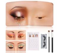 Penubuy Makeup Practice Face Board, Silicone Makeup Mannequin Face Board for Practice with Brushes Eyelashes Rhinestones Sticker-HF&Bright