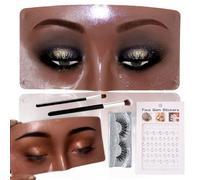 Penubuy Makeup Practice Face Board, Silicone Makeup Practice Face, Face Painting Practice Board (HF-Black)