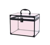 Penwlled Crown Box, Clear Cosmetic Case, Acrylic Artists Display Case, Toiletry Train Case with Latches & Handle Large Capacity Acrylic Travel Makeup Tools Box for Vanity Dresser Bathroom Counter