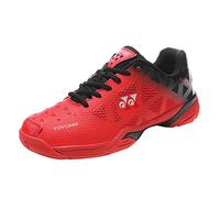 PENXZT Badminton Tennis Shoes Mens Women Indoor Court Training Shoes Anti-Slip Lightweight for Racketball Squash Volleyball,Red,6.5 UK