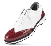 PENXZT Classic Golf Shoes Spikeless Mens Waterproof with Rotary Button Outdoor Golf Sport Training Sneakers,B,11 UK