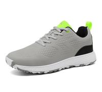 PENXZT Men Golf Shoes Spikless Golf Sport Sneakers Waterproof Lightweight No-Slip for Golf Training,Gray,2.5 UK