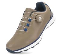 PENXZT Mens Golf Shoes Waterproof Casual Trainers Non Slip Outdoor Spikless Sneakers for Golf Training,F,10.5 UK