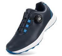 PENXZT Mens Golf Shoes Waterproof Casual Trainers Non Slip Outdoor Spikless Sneakers for Golf Training,E,9.5 UK