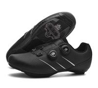 PENXZT Mens MTB Cycling Shoes Road Bike and Mountain Bikes Sneakers Breathable Outdoor Cycle Compatible Installation SPD 2 Bolts Pedals,Black,8 UK