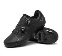 PENXZT MTB Cycling Shoes Mens Womens Mountain Bikes Shoes Unisex Spin Bike Sneakers Breathable for Indoor Outdoor Compatible with Peloton Installation SPD 2 Bolts Pedals,Black,6 UK