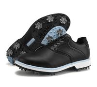 PENXZT Women's Golf Shoes 9 Spikes Waterproof Lightweight Leather Golf Footwear Size 6-10.5,E,6.5 UK