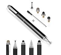 Penyeah 4 in 1 Disc Stylus Pen for Touch Screens, High Precision and Sensitivity Universal Capacitive Stylus, Stylist for Tablets, iPhone, iPad, Laptops with 4 Replacement Tips - Black