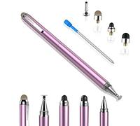Penyeah 4-in-1 Stylus Pen for Touchscreens, Accurate & Versatile Capacitive Stylus Pen for iPhone,iPad,Android Phones,Tablets- Disc+Rubbe+Mesh Tips Universal for All Touch Screen Devices - Pinky Gold