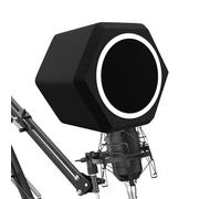 penypeal Microphone Wind Shield Pop Filter Isolation Ball, Acoustic for Record Studios Mic, Sound-Absorbing Foam Five-sided Seal Design to Effectively Reduces Noise and Reflections, black