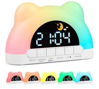 PENYUY Sunrise Alarm Clock, Kids Alarm Clock for Sleep Training with 11 RGB Color Lights & 3 Levels of Brightness Adjustable, Dual Alarms, LED OK to Wake Clock for Girls Boys Teens Heavy Sleepers