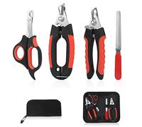 Penzance Dog Nail Clippers Trimmer Set - Quick Safety Guard to Avoid Over-Cutting, Stainless Steel Razor Sharp Blades, Sturdy Non-Slip Handles, Storage Bag and Nail File, Professional Pet Grooming