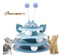 Peocryy Interactive 3-Layer Cat Toy Tower, with Rotating Bee and Rolling Balls, 3 Levels for Chase, for Indoor Cats to Stay Active and Exercise