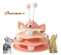 Peocryy Interactive 3-Layer Cat Toy Tower, with Rotating Bee and Rolling Balls, 3 Levels for Chase, for Indoor Cats to Stay Active and Exercise