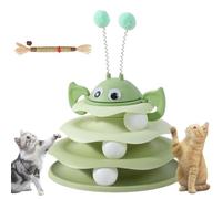 Peocryy Interactive 3-Layer Cat Toy Tower, with Rotating Bee and Rolling Balls, 3 Levels for Chase, for Indoor Cats to Stay Active and Exercise