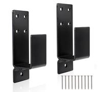 Peohud 2 Pack Door Barricade Brackets, Heavy Duty Drop Open Bar Holder, U Shaped Security Door Brackets for Home, Barn, Shed, Garage, Indoor, Outdoor, Fits 2 x 4 Lumber