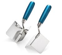 Peohud 2 Pieces Corner Trowel Tool Set, Inside and Outside Drywall Corner Knife, Stainless Steel Corner Trowel, Concrete Finishing Tool for Plastering Bricklaying Corner Finishing Work
