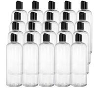 Peohud 20PCS 450ML Clear Plastic Empty Bottles with Disc Top Flip Caps, Refillable Shampoo Bottles, Squeezable Travel Containers for Shampoo, Lotions, Liquid Body Soap, Creams, BPA Free