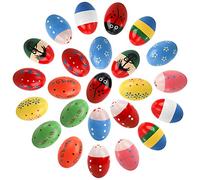 Peohud 24 Pack Wooden Egg Shakers for Kids, Maracas Percussion Musical Easter Eggs for Toddlers, Musical Instruments Toys for Toddler Baby Music Learning, Hand Shaker Percussion Musical Instrument