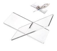 Peohud Acrylic Book Stand Large, Open Book Display Stand Holder, Clear Thick Cross Frame Open Reading Stand for Cookbook,Coffee Table, Magazines, Textbook, Art Book, Recipe, Kitchen Counter