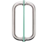 Peohud Shower Door Handle, 8 Inches Back to Back Round Door Pull for Frameless Shower Doors, Fits 1/4" to 1/2" Thickness Glass Door, Brushed Nickel with 304 Stainless Steel