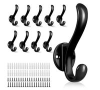 PEOIAOY 10 Pack Industrial Strength Wall-Mounted Coat Hooks - Heavy-Duty Hangers for Strong Support and Organization