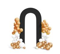 Peomeise 7.2FT Spandex Open Arch Backdrop Cover，U-Shaped 2-Sided Backdrop Cover，Round Top Chiara Stand Cover for Birthday Party Wedding Ceremony Baby Shower Decoration，Black