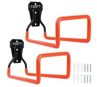 PeoMev 2pcs Hose Organizer Metal Hose Hangers for Outside Heavy Duty Hose Hook Wall Mount Hose Reels Garden Hose Holder for Ropes (2pcs Orange)