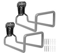 PeoMev 2PCS Wall Mount Metal Hose Hanger - Heavy Duty Garden Hose Rack for Outside Storage