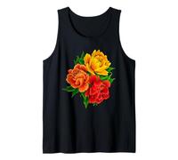 Peonies and Florals in a Bold Vintage Flowers Bouquet Tank Top