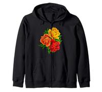 Peonies and Florals in a Bold Vintage Flowers Bouquet Zip Hoodie