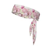 Peonies On White, Head Tie, Sports Headband Tie Back, Multi Sweatband for Men Women