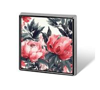 Peonies Spring Button Pin Classic Cute Heart Shape Brooch Exquisite Fashionable Badge Elegant Lapel Pin Personalized Pins Button for Clothing Backpack Hat Jackets Decorate