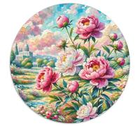 Peony 1000pc Round Puzzle Depicting, Designed to Test Wits, Lovely for Cosy Nooks And Sheltered Spots 1000pcs (67.5x67.5cm)