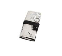 Peony 12/24/36/48/72 Holes Canvas Roll Pen Curtain Pencil Bag for Case Makeup Wrap Holder Storage Pouch Pencil Case Bag Portable Office Stationery Makeup School Supplies Middle High College Students