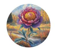 Peony 120 Piece Round Jigsaw Puzzle Flowers Plants Trees Animal Shape Animal Shape Durable Gift Puzzle Stress Relief Relaxing Activity Creative Challeng 120 PCS