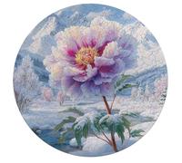 Peony 195 Piece Round Jigsaw Puzzle Flowers Plants Trees Animal Shape Durable Pieces Family Puzzle Stress Relief Home Decor Brainteaser Educational Challenging 195 PCS