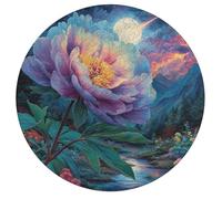 Peony 195 Piece Round Jigsaw Puzzle Flowers Plants Trees Animal Shape Relaxing Brainteaser Puzzle for Kids & Adults Home Decor Gift Educational Educational 195 PCS