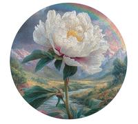 Peony 195 Piece Round Puzzle Flowers Plants Trees Animal Shape Durable Premium Puzzle Stress Relief Relaxing Activity Home Decor Challenging Educational 195 PCS