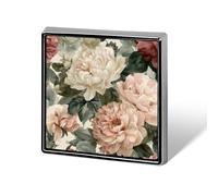 Peony And Rose Unisex Brooches & Pins Square Lightweight Lapel Badge Jewelry for Clothing Shawl Hat