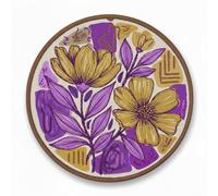 Peony Boho Floral Iron On Patch 3.5" | 1-Pack Embroidered Sew On Patches for Clothing, Jeans, Jackets, Backpacks, Hoodies - Purple Botanical Bohemian Applique - Embroidery Patch for Tote Bags, Dresses