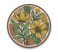 Peony Boho Floral Iron On Patch 3.5" | 1-Pack Embroidered Sew On Patches for Clothing, Jeans, Jackets, Backpacks, Hoodies - Yellow Botanical Bohemian Applique - Embroidery Patch for Tote Bags, Dresses