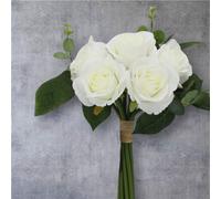 Peony Chrysanthemum Tea & Lucky Rose - Tied Artificial Bouquet (Rose [Ivory])
