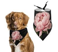 Peony Dog Bandana Washable & Adjustable Triangle Scarf, Breathable Pet Scarf for Small Medium Large Pets, Cute Fashion Pet Accessory