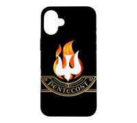 Peony Dove Tongue Fire Flame Holy Spirit Catholic Case for iPhone 16 Plus