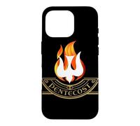 Peony Dove Tongue Fire Flame Holy Spirit Catholic Case for iPhone 16 Pro