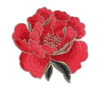 Peony Flower Embroidered Patches,Large Rose Sew on Embroidery Fabric Clothing Patches for Hats Jeans Clothes Bags Shoes DIY Crafts(Red)