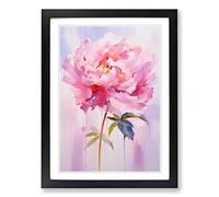 Peony Flower Gestural No.2 Framed Print | A2 Black Framed Wall Art | Ready to Hang | Eclectic Floral Picture | Living Room Bedroom Lounge Office